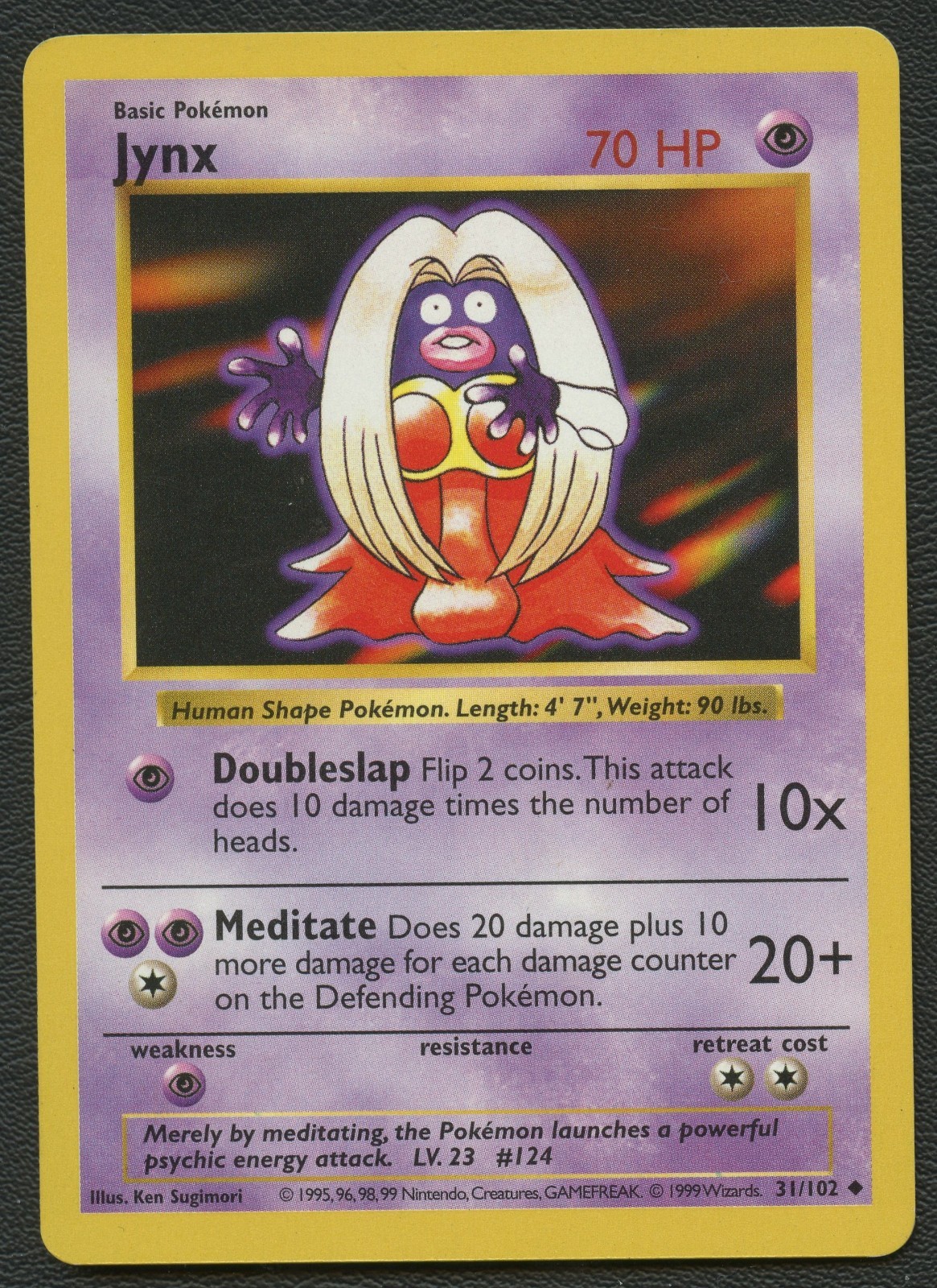 1999 Mint WOTC 31/102 Shadowless Jynx Uncommon Pokemon Card