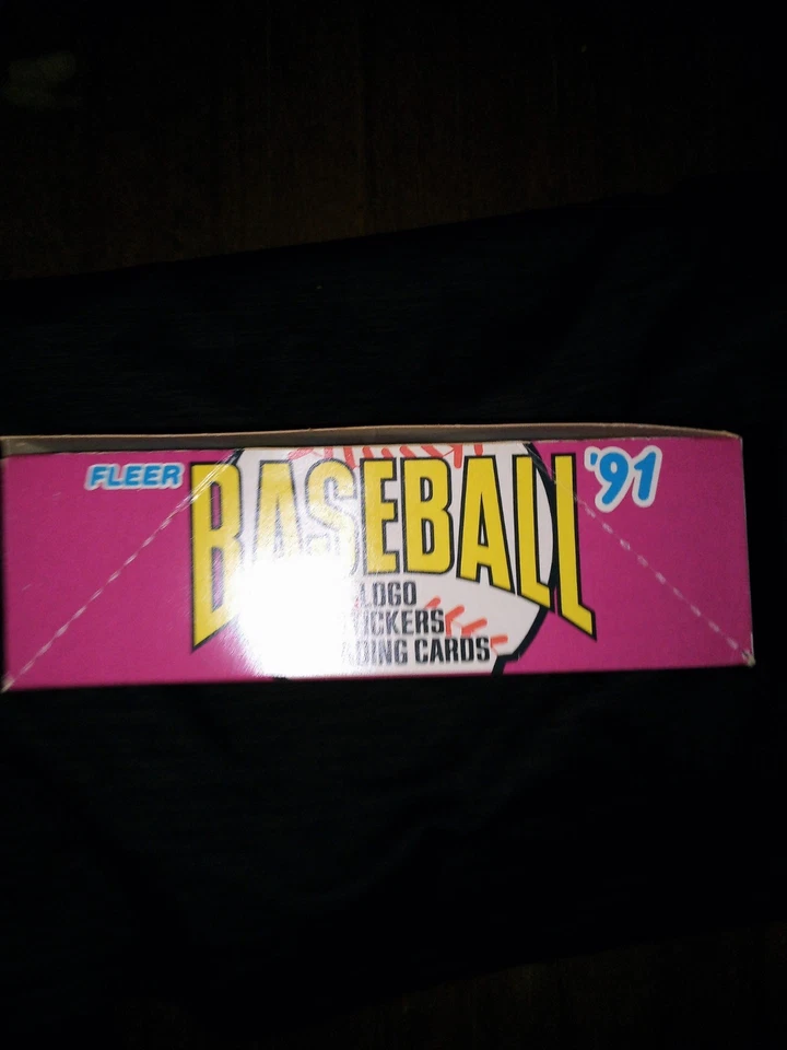 Caja jumbo de béisbol Fleer 1991 24 paquetes sellados de fábrica, 30 tarjetas por paquete Foto 2 de 2