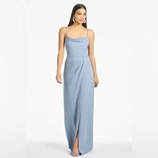 Sachin Babi-NWT- Paulina Slate Blue 4-Way Stretch Crepe Gown Sz:6 Ret 325