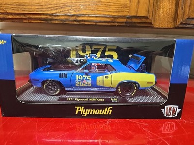 M2 MACHINES 1971 PLYMOUTH HEMI CUDA VP RACING 50 YEAR ANN. 1/24 BLUE 40300 136 A