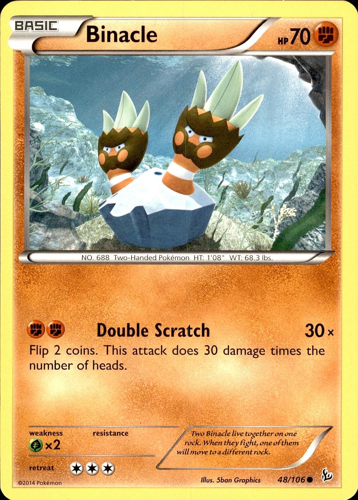 POKEMON BINACLE 48 FLASHFIRE 106 COMMON LP