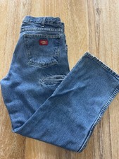 Dickies Double Knee Carpenter Jeans Mens 33x30 Blue Denim Utility Work Pants
