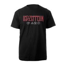 LED ZEPPELIN - LOGO & SYMBOLS BLACK T-Shirt Small