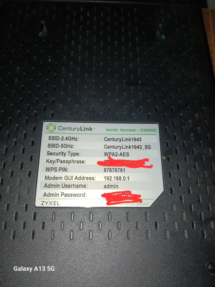 CenturyLink C3000Z Zyxel Wireless WiFi Modem Router - Image 3 of 3