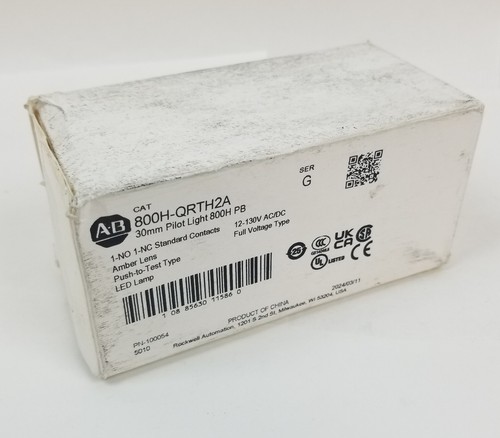 Allen-Bradley 800H-QRTH2A Pilot Light Push to Test Amber Lens Button 30mm NEW - Picture 8 of 10