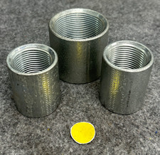 GALVANIZED STEEL FULLY THREADED PIPE COUPLING ASSORTED LOT OF 3