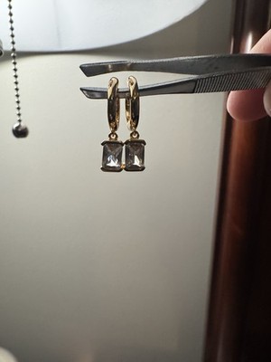 APM Monaco Soliel Eclat Hoop Earrings. Gold Tone.