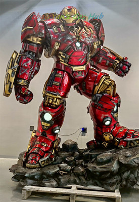 Qs 1/2 Iron Man Rocket Hulkbuster Mk44 Led Light Up Gk Statue Recast Collectible