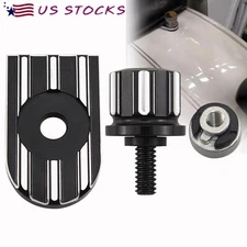 CNC Seat Bolt Tab Screw Mount Knob Cover Nut For Harley Street Road Glide 96-UP
