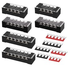 15A Screw Terminal Block, 4/5/6 Position Dual Row Covered, 400V Pre-Insulated...
