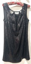 Olsenboyes Little Black Cocktail Dress Size M Sleeveless w/ Sparkly Sequins