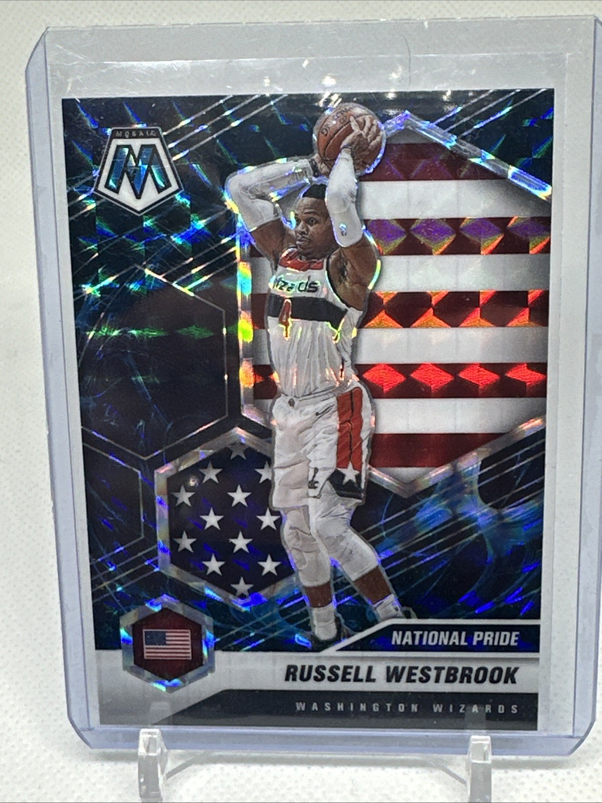 2020-21 Mosaic National Pride Genesis Prizm Russell Westbrook #253 Wizards