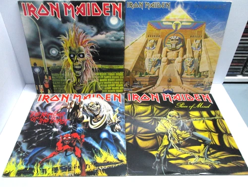 IRON MAIDEN VINYL LP LOT- Piece of Mind, Number of the Beast, Powerslave, S/T