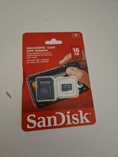 SanDisk MicroSDHC Card with Adapter Sealed NOS 16GB Memory