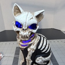Spirit Halloween Mystical Arts Skeleton Rotting Cat Light-Up Prop Purple LED