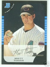 Matt Torra Tampa Bay Rays 2005 Bowman Draft Picks Rookie Card