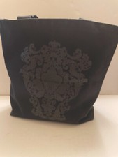 Anna Sui X Target Canvas Tote Bag Black On Black W Purple Lining