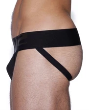 New C-IN2 Men Black Cotton Wide Jock Strap Pouch Underwear sz M Jockstrap #603