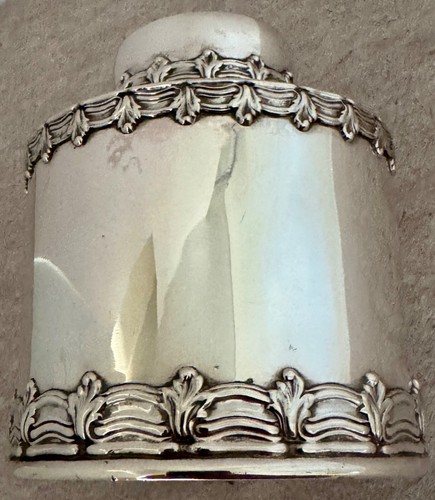 WONDERFUL TIFFANY WAVE EDGE PATTERN STERLING SILVER 3 PIECE TEA CADDY C. 1885 - Picture 5 of 7