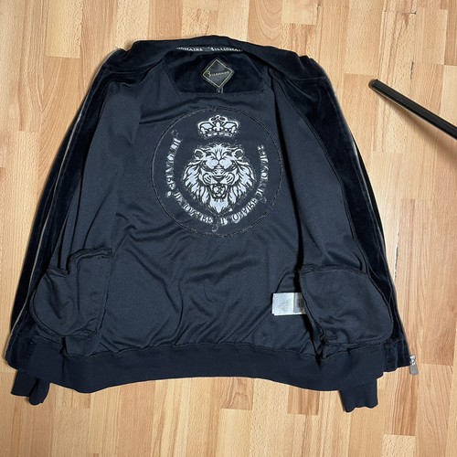 Billionaire Couture Felpa Nera Uomo Zip con Cappuccio Velluto Made in Italy Lusso Tg L - Foto 5 di 9
