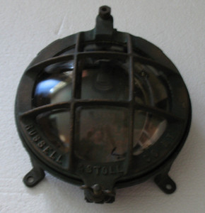 RARE ANTIQUE CAST BRONZE RUSSEL & STOLL CO. NY LIGHT SHIP NAVY BOAT LAMP