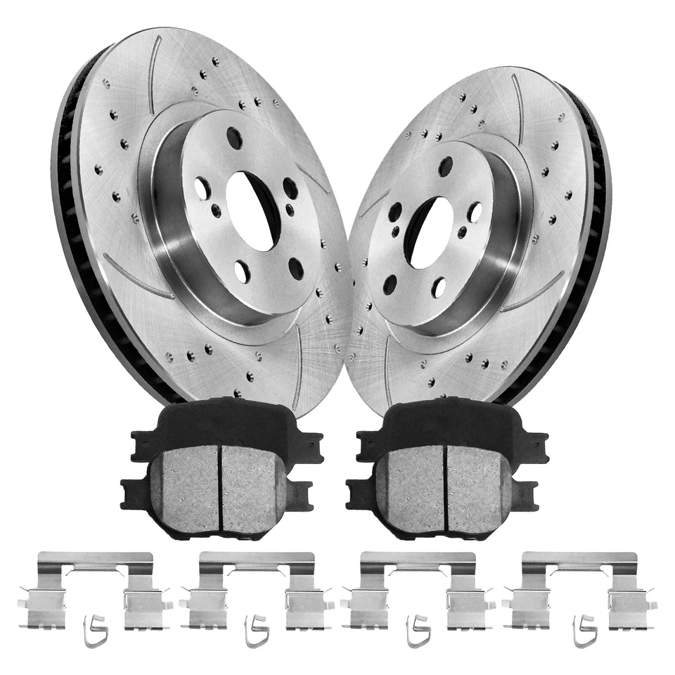 Front Disc Rotors Ceramic Brake Pads for 1998 - 2002 Chevy Prizm Toyota Corolla Foto 3 de 4