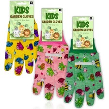 Kids Garden Gloves Childrens Garden Gloves Boys Girls Gardening Pink Blue UK