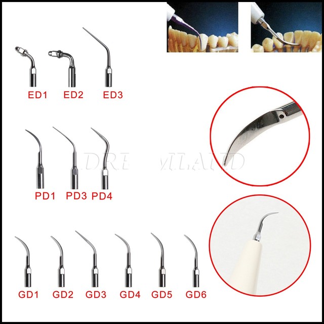 5PCS Dental Scaler Tips fit DTE SATELEC Handpiece for Teeth Scaling