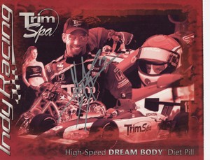 1999 Greg Ray Indy 500 Autographed Photo Card -Trim Spa Racing-99 Indy Car Champ