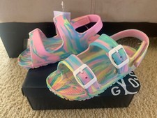 NEW NIB OshKosh B'Gosh Adjustable sandals Girls Rivar Tie Dye US size 12 Toddler