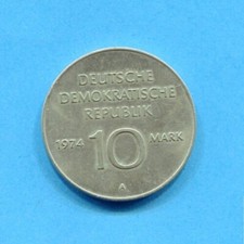 DDR: 10 Mark Gedenkm&uuml;nze "Alles mit dem Volk-Alles f&uuml;r das Volk" 1974  unc./st.