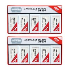 Dorco ST301 Double Edge Razor Stainless Blades 100 Blades/pack  PACK OF 2