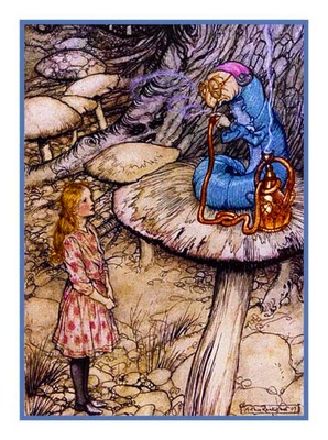 Rackham Caterpillar Alice in Wonderland Counted Cross Stitch Chart Pattern