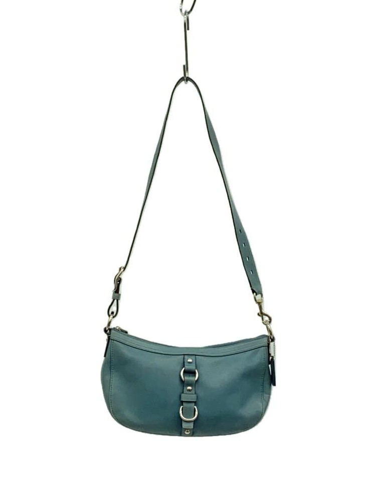 Coach Blue plain shoulder bag F14019 Used