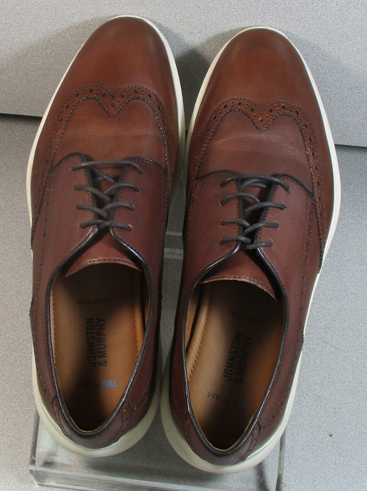 203994 PF50 HENNINGS MEN'S SHOE 9 M BROWN LEATHER LACE UP BY JOHNSTON ...