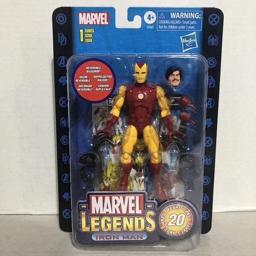 MARVEL LEGENDS IRON MAN 20º ANIVERSARIO 20 AÑOS 6" NUEVO GRAN REVERSO DE TARJETA