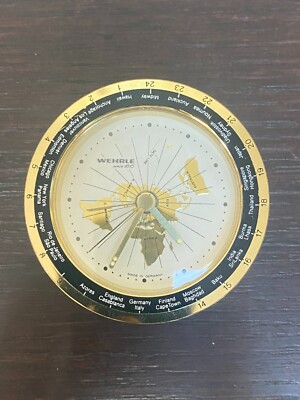 Wehrle World Time Travel Table Alarm Clock Germany Quartz | eBay
