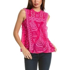 JOHNNY WAS Leafy Concetta Eyelet Embroidered Sleeveless Blouse  XS  MSRP 248 
