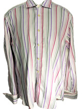 Ted Baker London Archive Mens Dress Shirt Size 16 Stripe Long Sleeve French Cuff