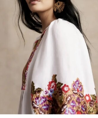 NWOT Banana Republic White Embroidered Mini RESORT Linen Dress Size XS