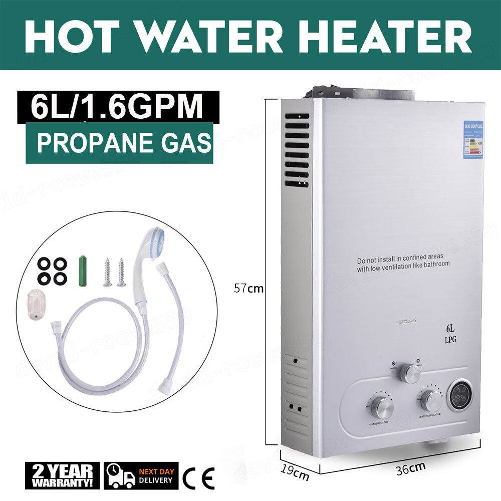 6L Tankless LPG Liquid Propane Gas Hot Water Heater On-Demand Water Boiler  | eBay