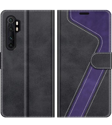 Handyhülle für Xiaomi Mi Note 10 Lite, schwarz/lila Kunstleder