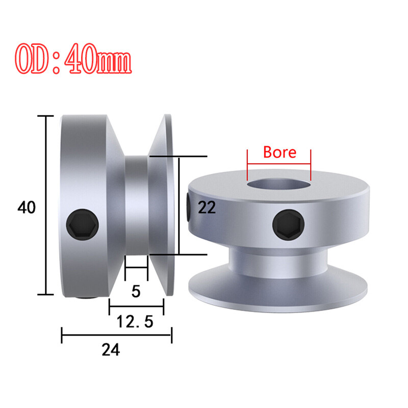 VGroove Aluminum Drive Pulley For ASection VBelt Pulleys OD 40/60/80