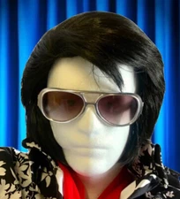 ELVIS WIG with SIDEBURNS - “Helmet Hair 75-77” ETA - READ THE DESCRIPTION!