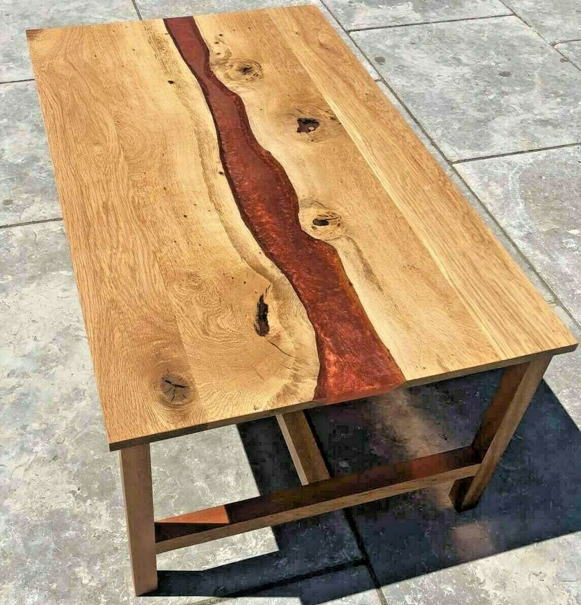 Epoxy Browne Resin Handmade Luxury dining, sofa, Side center table top Home Deco