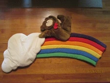 Russ Berrie Soft Sculpture Wall Hanging Rainbow Cloud Bear Nursery Day Care Play