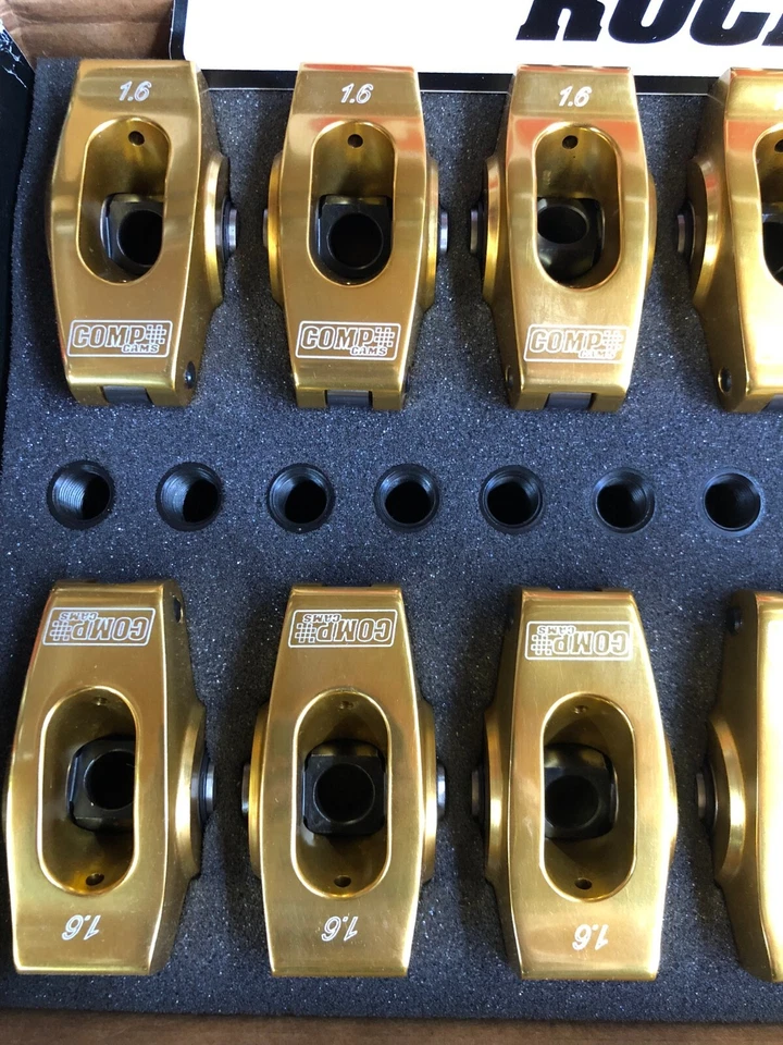 COMP CAMS 19005-16 ULTRA-GOLD 1.6 ALUMINUM SBC CHEVY 7/16" ROLLER ROCKER ARMS Foto 2 de 4