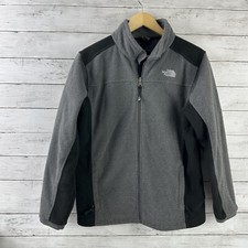 North Face Boys Jacket Youth XL 18/20 Black gray fleece Full zip up Outdoor