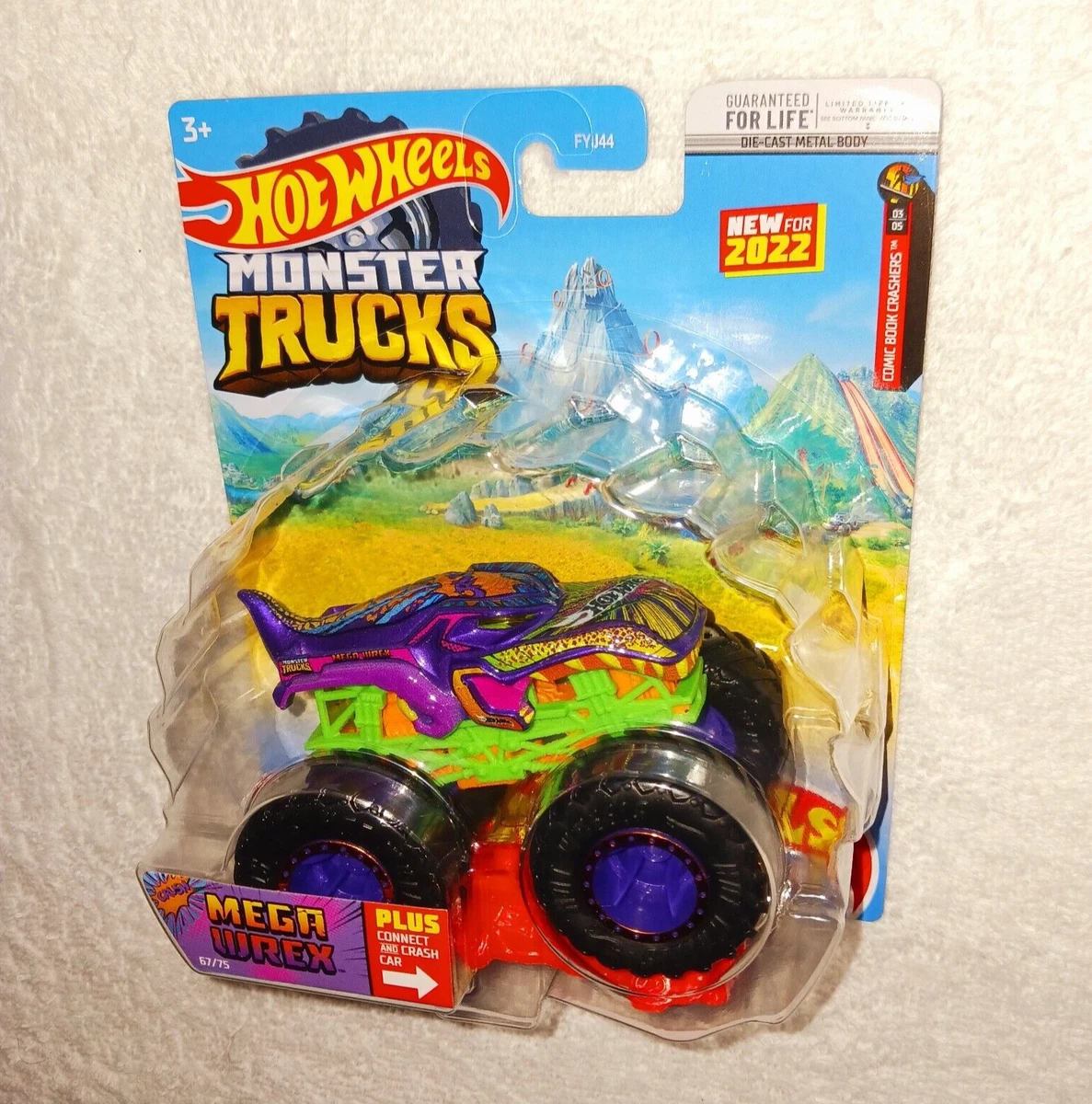 Hot Wheels Car MONSTER TRUCKS MEGA WREX Connect And Crash Car Collector  Edition Metal Diecast Model Cars Toys