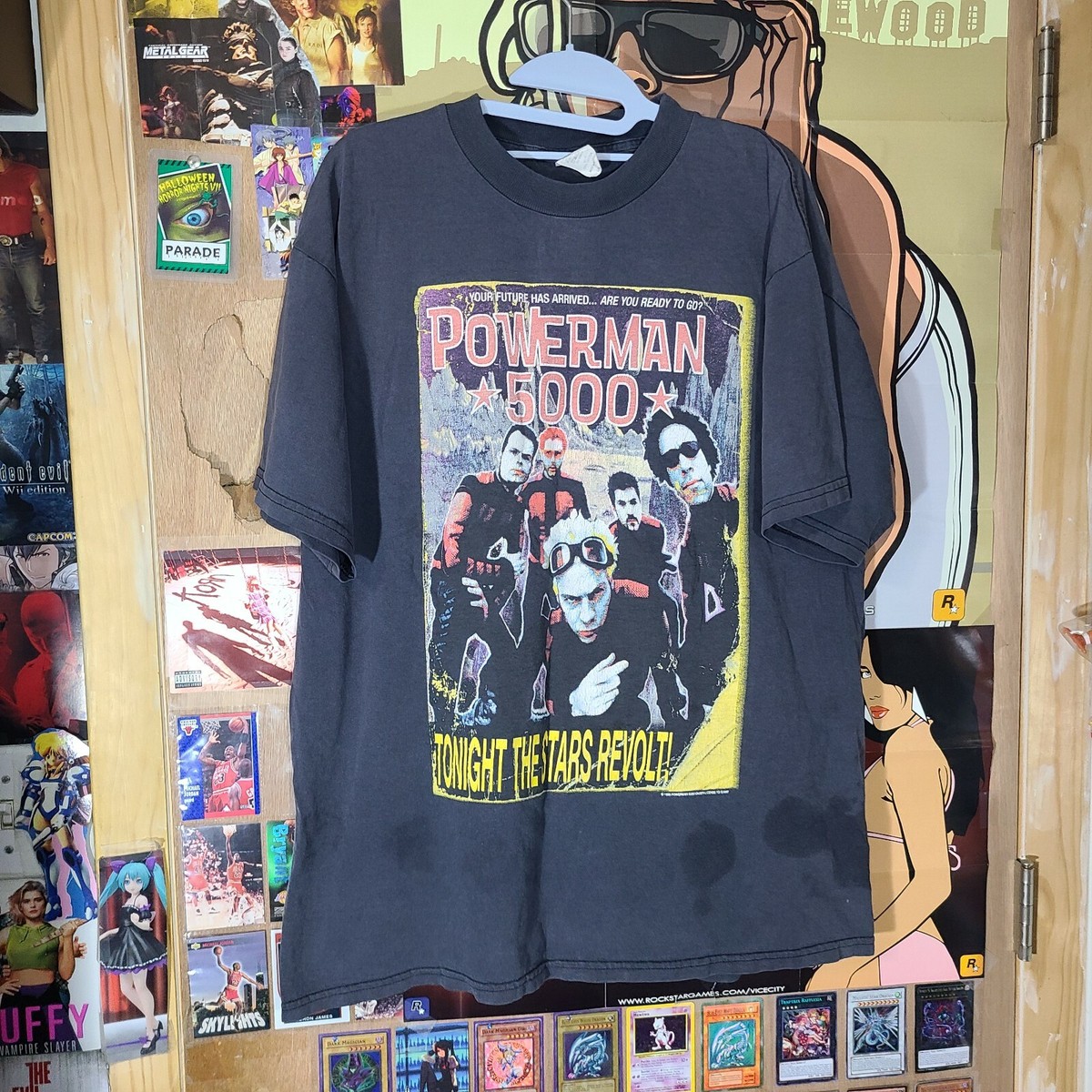 VTG Powerman 5000 Tonight The Stars Revolt 1999 Tour Band Tee sz